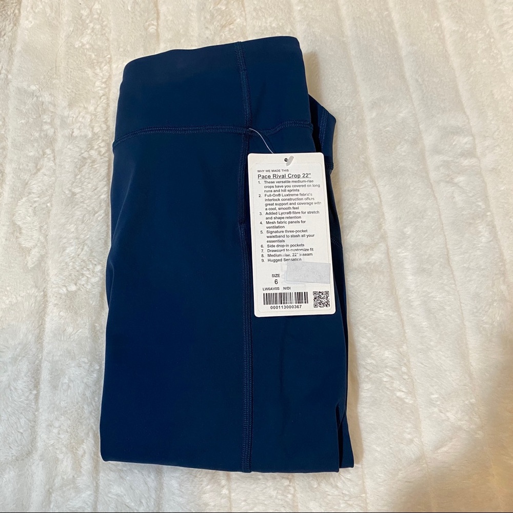 Lululemon Night Diver Pace Rival Crop 22” Sz 6